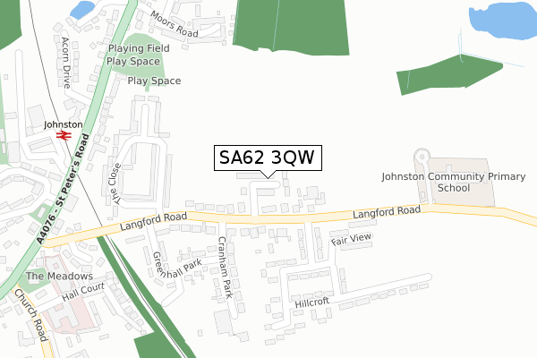 SA62 3QW map - large scale - OS Open Zoomstack (Ordnance Survey) SA62 3QW map - large scale - OS Open Zoomstack (Ordnance Survey)