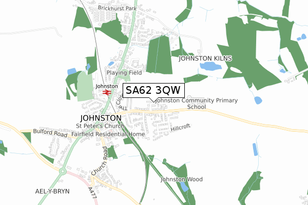 SA62 3QW map - small scale - OS Open Zoomstack (Ordnance Survey) SA62 3QW map - small scale - OS Open Zoomstack (Ordnance Survey)