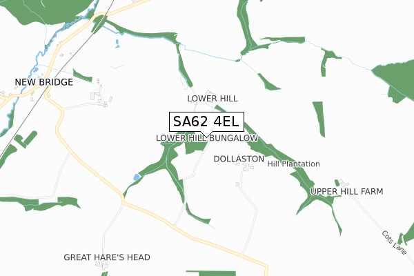 SA62 4EL map - small scale - OS Open Zoomstack (Ordnance Survey)