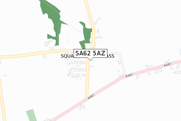 SA62 5AZ map - large scale - OS Open Zoomstack (Ordnance Survey)
