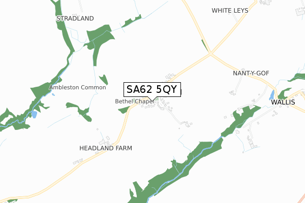 SA62 5QY map - small scale - OS Open Zoomstack (Ordnance Survey)