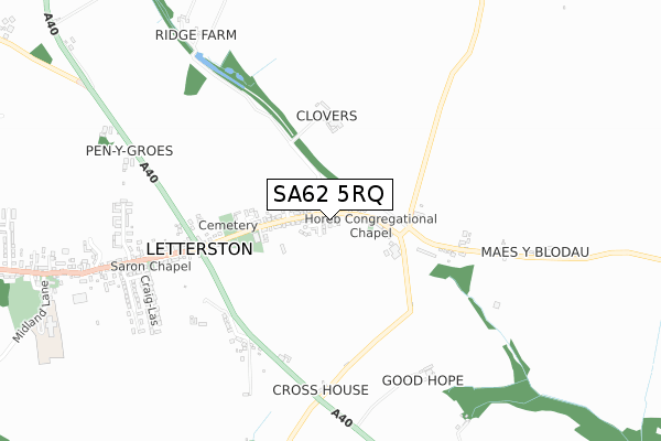 SA62 5RQ map - small scale - OS Open Zoomstack (Ordnance Survey)