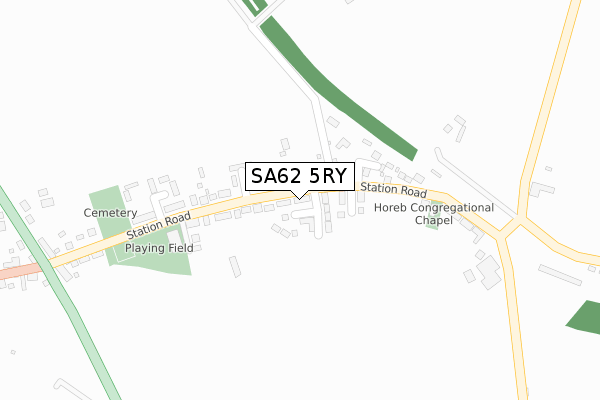 SA62 5RY map - large scale - OS Open Zoomstack (Ordnance Survey)