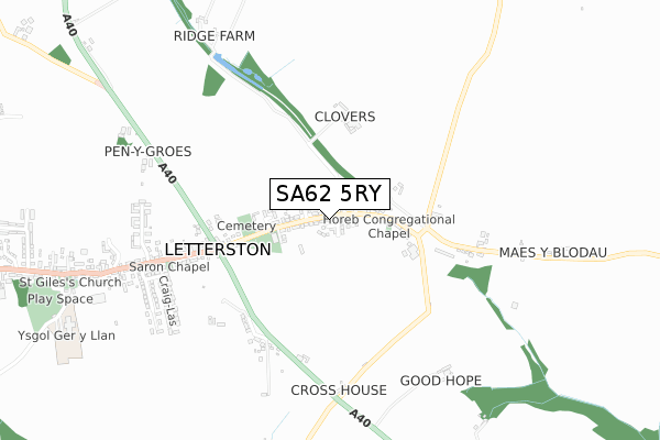 SA62 5RY map - small scale - OS Open Zoomstack (Ordnance Survey)