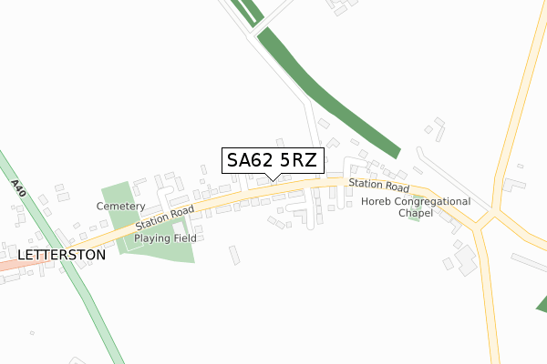 SA62 5RZ map - large scale - OS Open Zoomstack (Ordnance Survey)