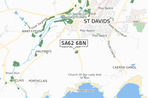 SA62 6BN map - small scale - OS Open Zoomstack (Ordnance Survey)