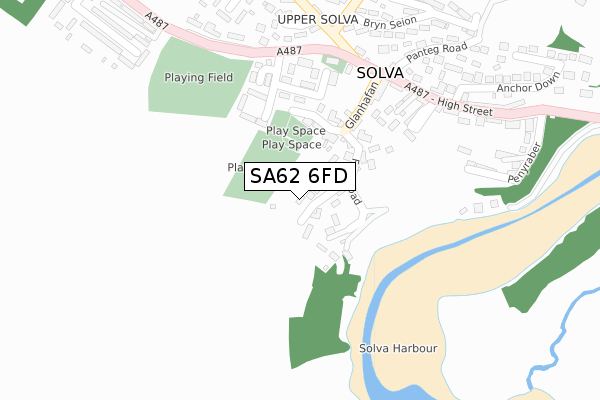 SA62 6FD map - large scale - OS Open Zoomstack (Ordnance Survey)