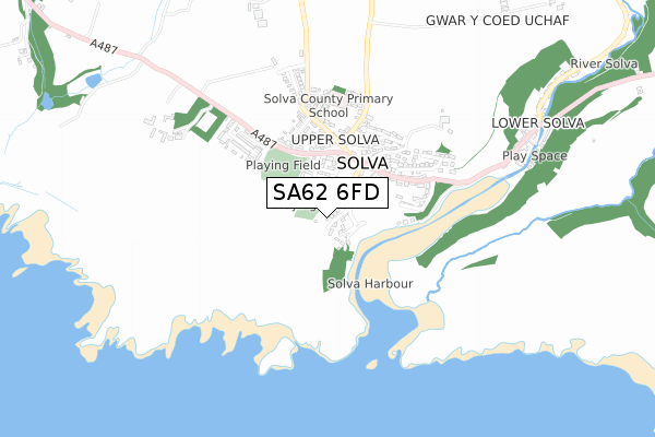 SA62 6FD map - small scale - OS Open Zoomstack (Ordnance Survey)