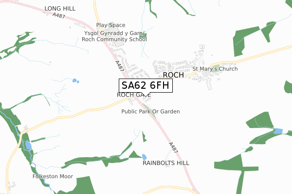 SA62 6FH map - small scale - OS Open Zoomstack (Ordnance Survey)
