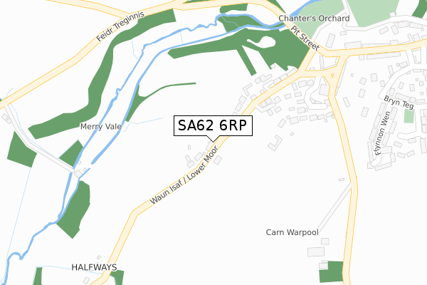 SA62 6RP map - large scale - OS Open Zoomstack (Ordnance Survey)