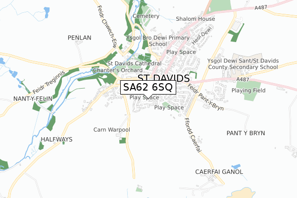 SA62 6SQ map - small scale - OS Open Zoomstack (Ordnance Survey)