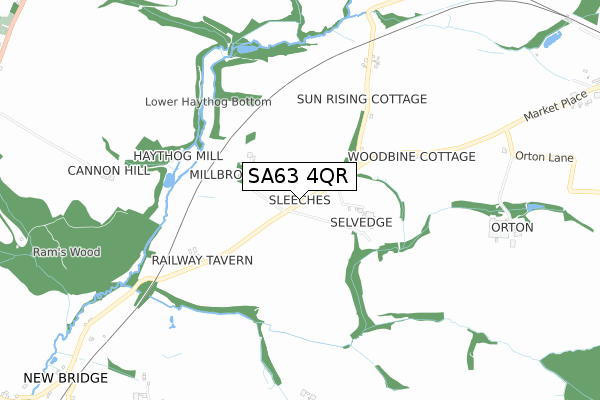 SA63 4QR map - small scale - OS Open Zoomstack (Ordnance Survey)