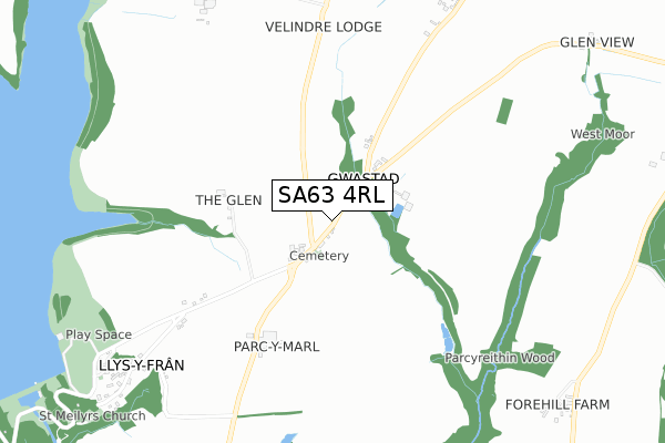 SA63 4RL map - small scale - OS Open Zoomstack (Ordnance Survey)