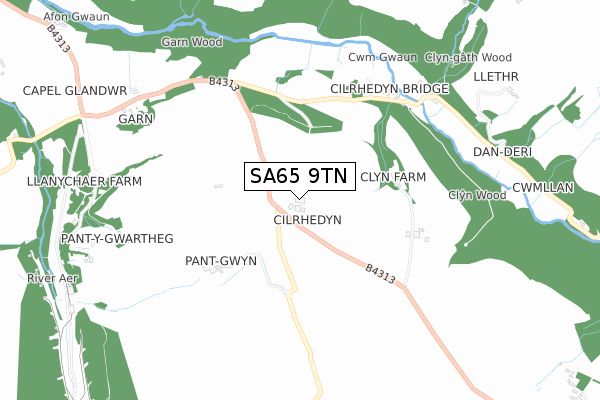 SA65 9TN map - small scale - OS Open Zoomstack (Ordnance Survey)