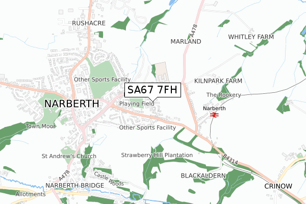 SA67 7FH map - small scale - OS Open Zoomstack (Ordnance Survey) SA67 7FH map - small scale - OS Open Zoomstack (Ordnance Survey)
