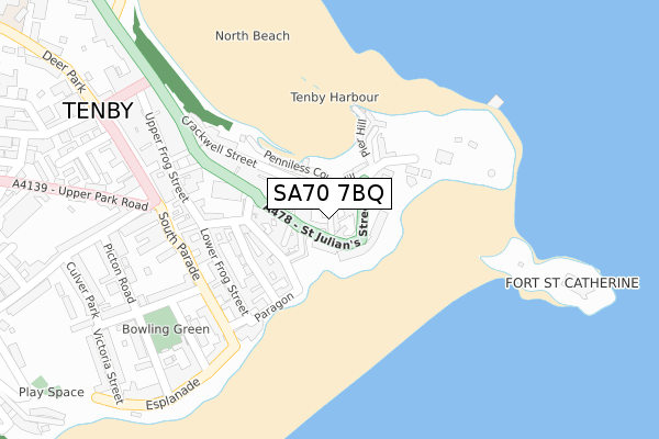 SA70 7BQ map - large scale - OS Open Zoomstack (Ordnance Survey) SA70 7BQ map - large scale - OS Open Zoomstack (Ordnance Survey)