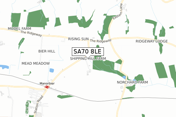 SA70 8LE map - small scale - OS Open Zoomstack (Ordnance Survey)