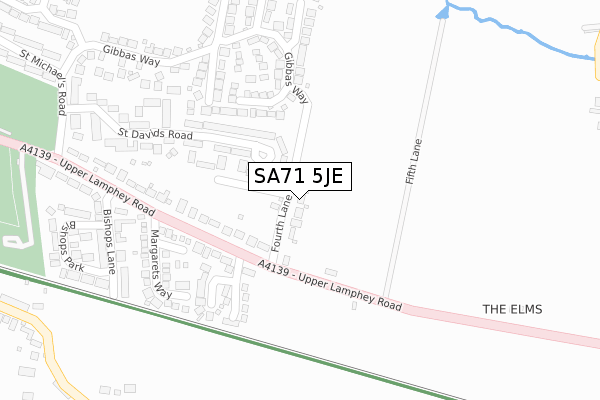 SA71 5JE map - large scale - OS Open Zoomstack (Ordnance Survey)