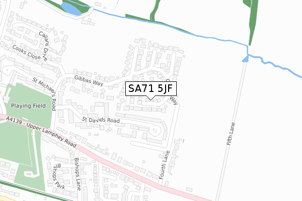 SA71 5JF map - large scale - OS Open Zoomstack (Ordnance Survey)