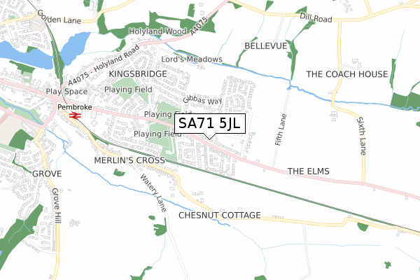 SA71 5JL map - small scale - OS Open Zoomstack (Ordnance Survey)