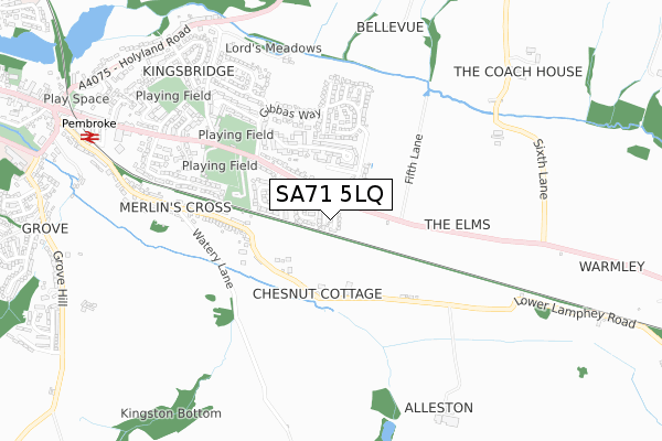 SA71 5LQ map - small scale - OS Open Zoomstack (Ordnance Survey)