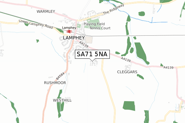 SA71 5NA map - small scale - OS Open Zoomstack (Ordnance Survey)