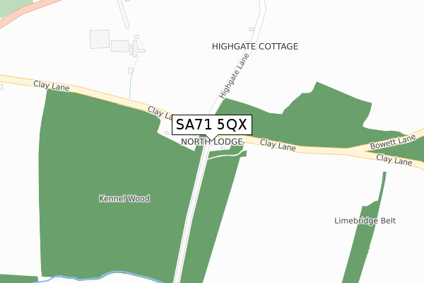 SA71 5QX map - large scale - OS Open Zoomstack (Ordnance Survey)