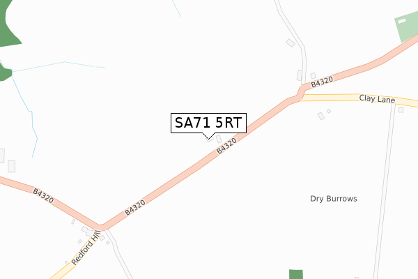 SA71 5RT map - large scale - OS Open Zoomstack (Ordnance Survey)