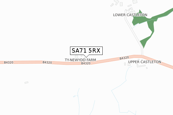 SA71 5RX map - large scale - OS Open Zoomstack (Ordnance Survey)
