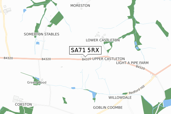 SA71 5RX map - small scale - OS Open Zoomstack (Ordnance Survey)