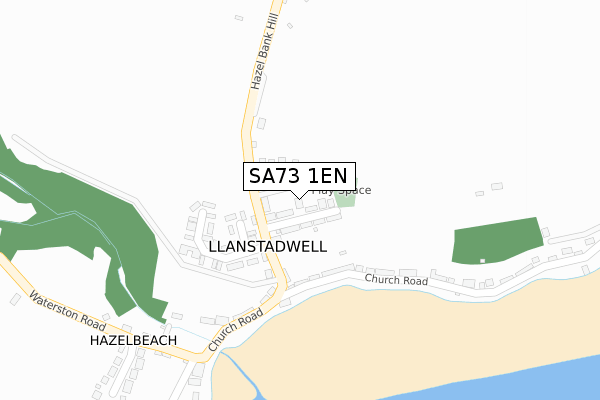 SA73 1EN map - large scale - OS Open Zoomstack (Ordnance Survey)