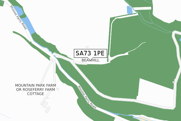 SA73 1PE map - large scale - OS Open Zoomstack (Ordnance Survey)