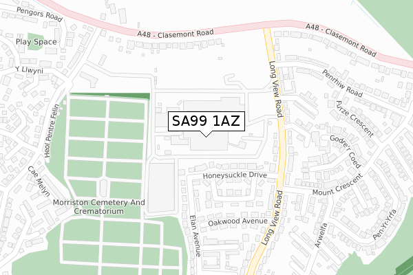 SA99 1AZ map - large scale - OS Open Zoomstack (Ordnance Survey)