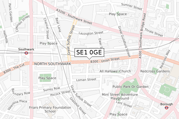 SE1 0GE map - large scale - OS Open Zoomstack (Ordnance Survey)