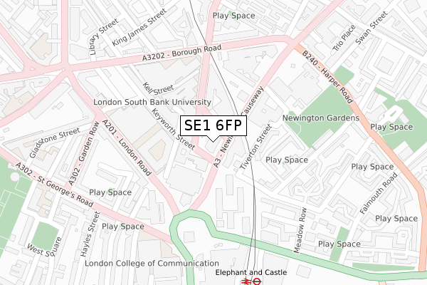 SE1 6FP map - large scale - OS Open Zoomstack (Ordnance Survey)