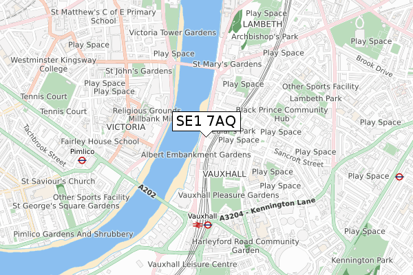SE1 7AQ map - small scale - OS Open Zoomstack (Ordnance Survey) SE1 7AQ map - small scale - OS Open Zoomstack (Ordnance Survey)