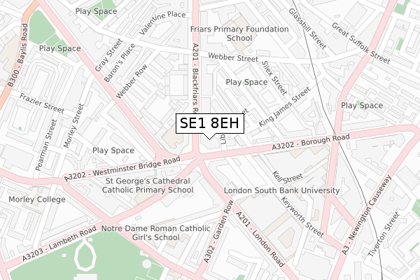 SE1 8EH map - large scale - OS Open Zoomstack (Ordnance Survey)