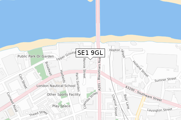 SE1 9GL map - large scale - OS Open Zoomstack (Ordnance Survey)