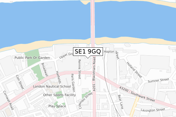 SE1 9GQ map - large scale - OS Open Zoomstack (Ordnance Survey)