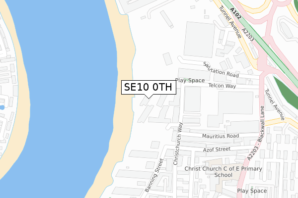 SE10 0TH map - large scale - OS Open Zoomstack (Ordnance Survey)