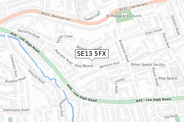 SE13 5FX map - large scale - OS Open Zoomstack (Ordnance Survey) SE13 5FX map - large scale - OS Open Zoomstack (Ordnance Survey)
