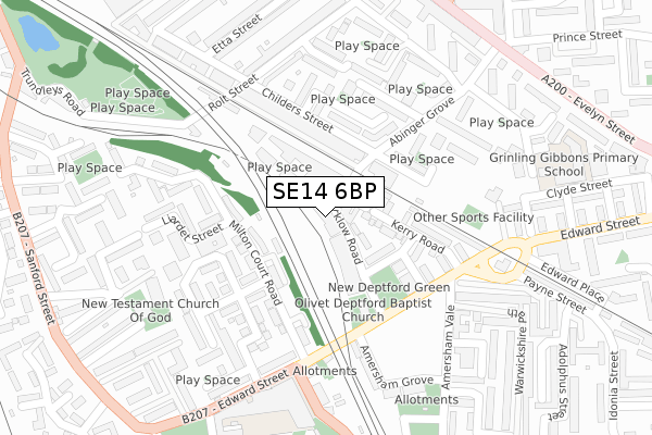 SE14 6BP map - large scale - OS Open Zoomstack (Ordnance Survey) SE14 6BP map - large scale - OS Open Zoomstack (Ordnance Survey)