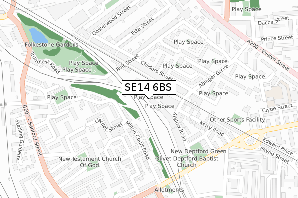 SE14 6BS map - large scale - OS Open Zoomstack (Ordnance Survey) SE14 6BS map - large scale - OS Open Zoomstack (Ordnance Survey)