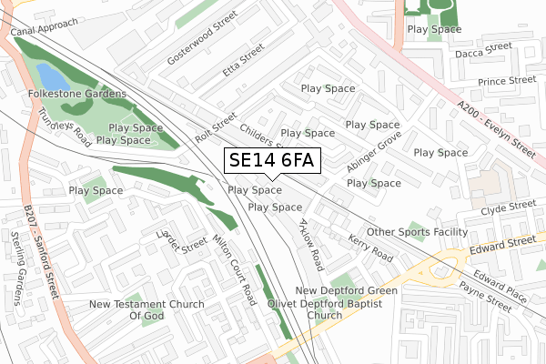 SE14 6FA map - large scale - OS Open Zoomstack (Ordnance Survey) SE14 6FA map - large scale - OS Open Zoomstack (Ordnance Survey)