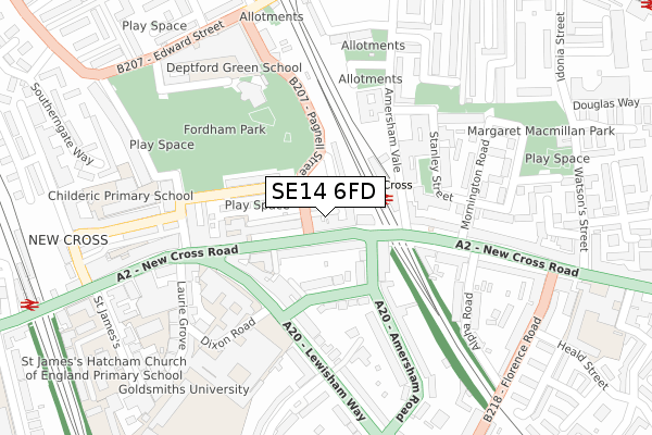 SE14 6FD map - large scale - OS Open Zoomstack (Ordnance Survey) SE14 6FD map - large scale - OS Open Zoomstack (Ordnance Survey)