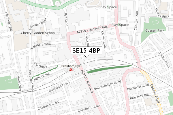 SE15 4BP map - large scale - OS Open Zoomstack (Ordnance Survey) SE15 4BP map - large scale - OS Open Zoomstack (Ordnance Survey)