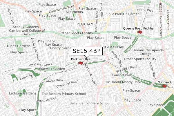 SE15 4BP map - small scale - OS Open Zoomstack (Ordnance Survey) SE15 4BP map - small scale - OS Open Zoomstack (Ordnance Survey)