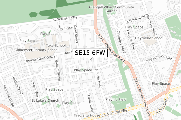 SE15 6FW map - large scale - OS Open Zoomstack (Ordnance Survey) SE15 6FW map - large scale - OS Open Zoomstack (Ordnance Survey)