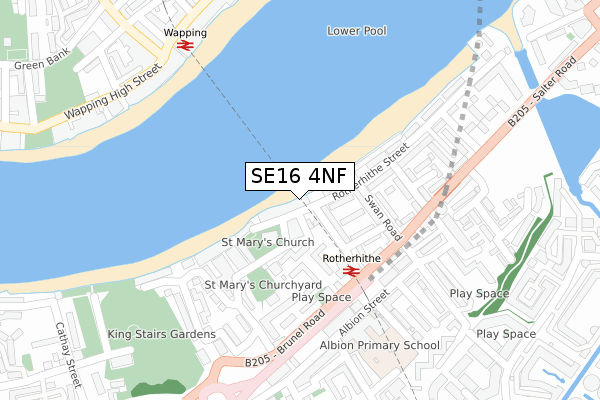 SE16 4NF map - large scale - OS Open Zoomstack (Ordnance Survey)