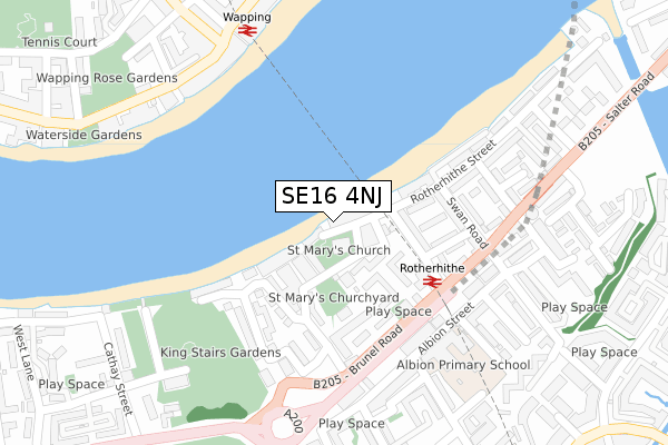 SE16 4NJ map - large scale - OS Open Zoomstack (Ordnance Survey)